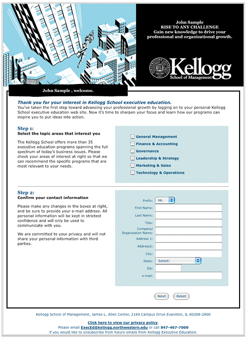 Complex PURL project for Kellogg School of Management